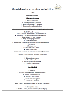 menu weselne 2025