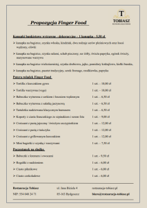 Przekąski finger food menu Bydgoszcz
