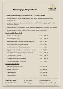 Przekąski finger food menu Bydgoszcz